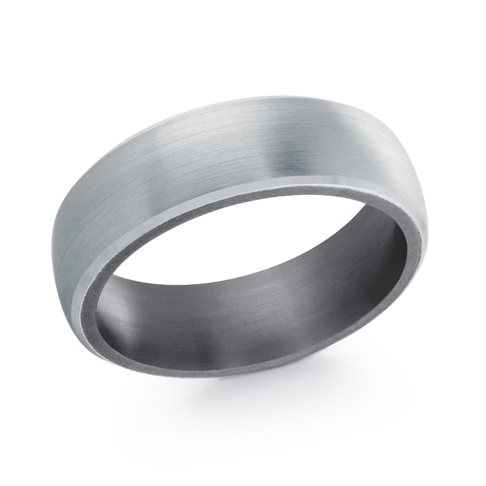 White Tantalum Men's Ring Size 7mm (TANT-017-7W)