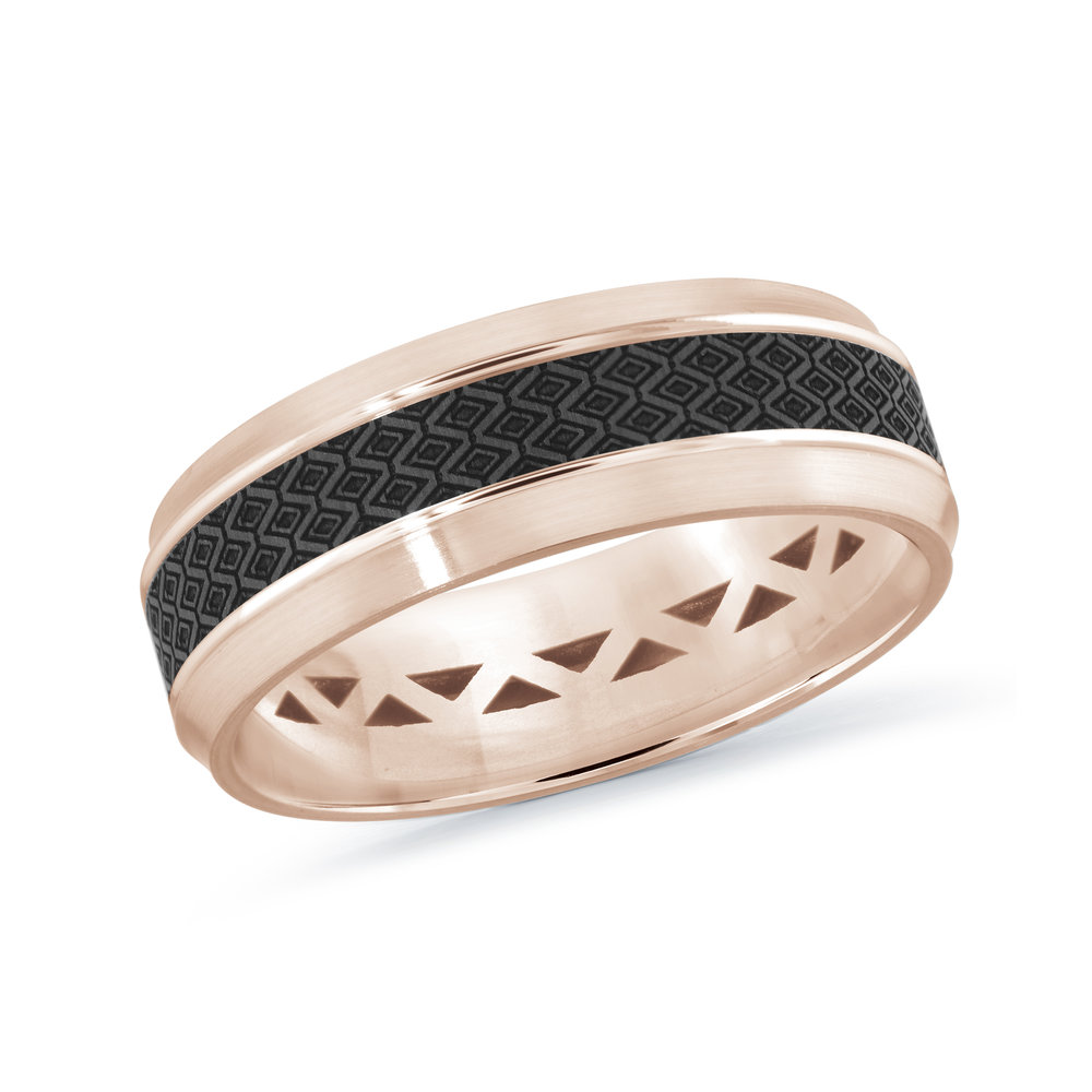 Pink Gold Men's Ring Size 7mm (MRDA-016-7P)