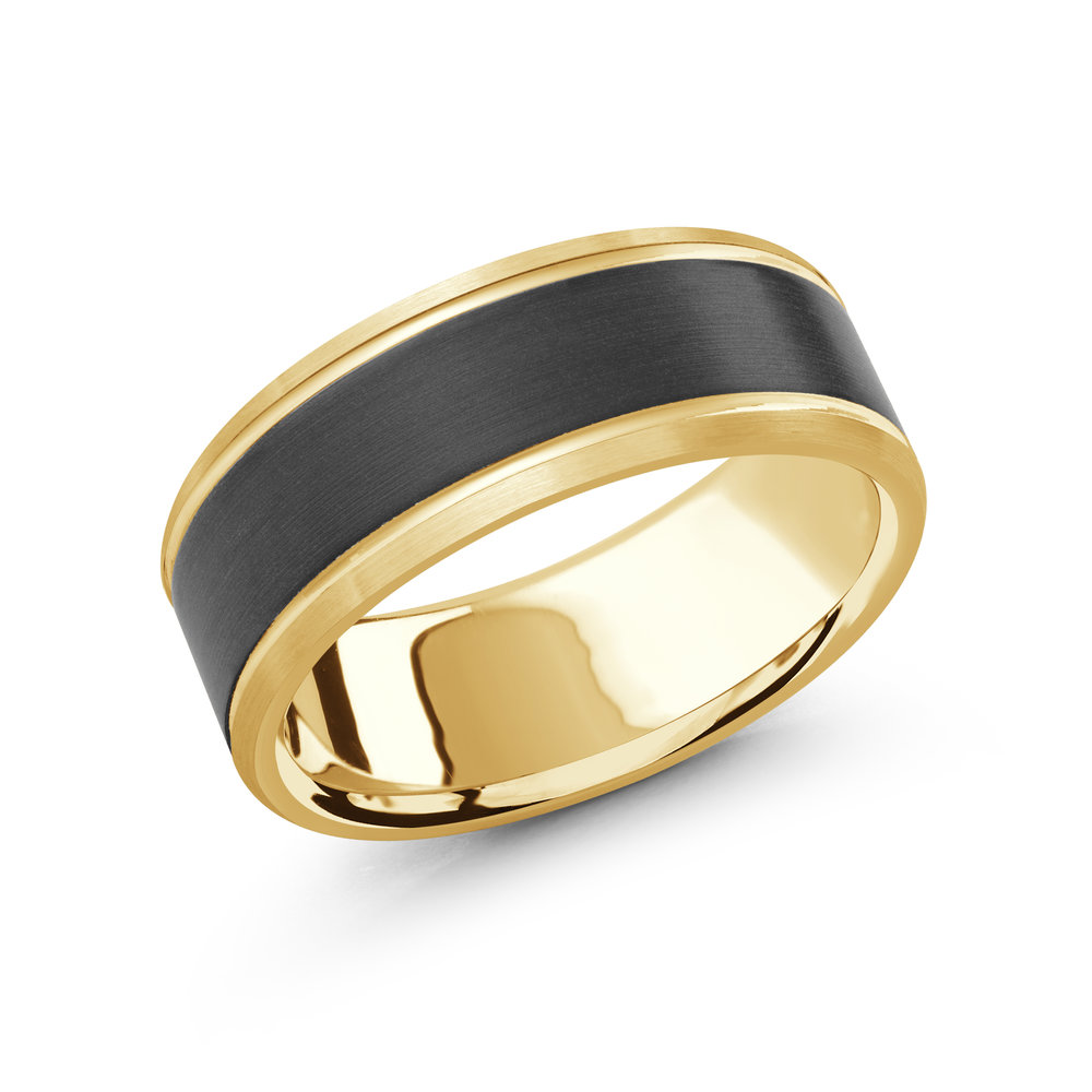 Yellow Gold Men's Ring Size 8mm (MRDA-072-8Y)